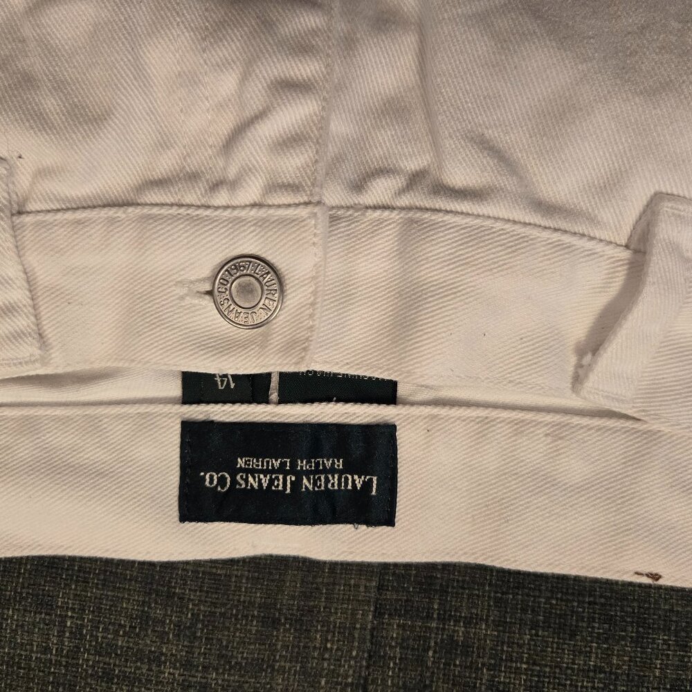 Ralph Lauren White Denim Jeans Size 14 Women's Worn Once Totally Cool